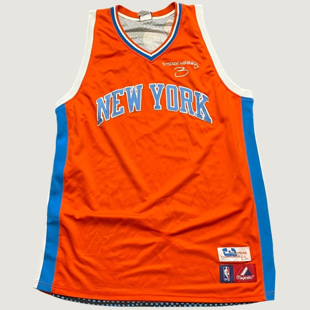 Majestic Stephon Marbury New York Knicks Jersey Orange Graphic Mens XL NBA 3